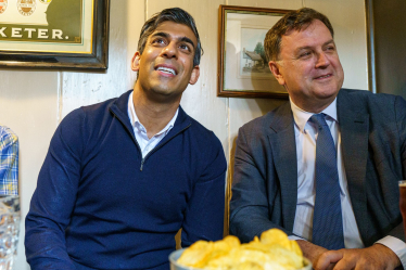 The Prime Minister, Rishi Sunak, and Mel Stride at the Drewe Arms